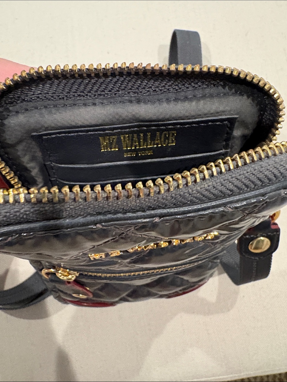 MZ Wallace Quilted Patent Crossbody Bag - dark magnet gray - Picture 3 of 5